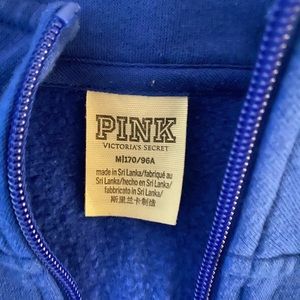 Pink brand blue quart zip sweatshirt